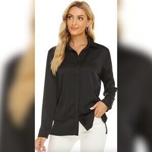 Escalier Satin Button Down Shirt